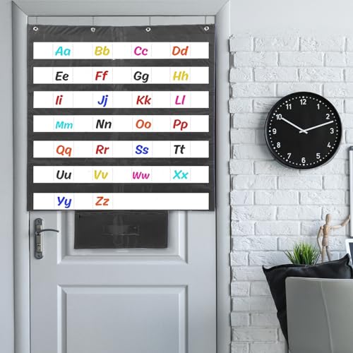 NUOBESTY Standard Pocket Chart and Multi-Functional Storage for Classroom Use with Hanging Design Sturdy Polyester and PVC Material, for Word Cards and Sentence Strips, Suitable - Image 8