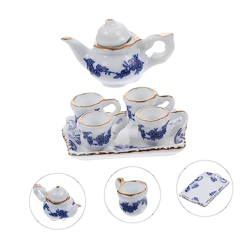 Hohopeti 1 Conjunto De Mini Jogo De Chá De Cerâmica Para Crianças Pratos De Jantar Mini Brinquedos P