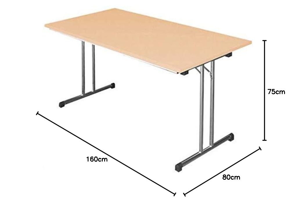 KLAPPTISCH Besprechungstisch Kantinentisch Verkaufstisch Schreibtisch 160x80 Buche Dekor/Stahl-Gestell 350621