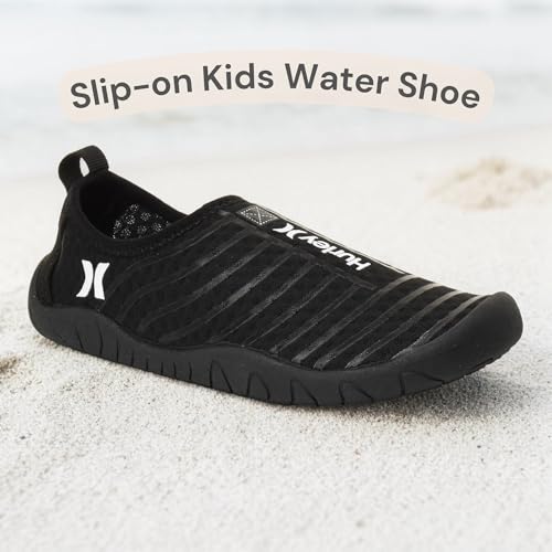 Hurley Kids Water Shoes – Quick-Dry Breathable Slip-On Aqua Shoes with Flexible Grip Sole for Beach, Pool, Splash Pad & Summer Outdoor Play- Zen - Black/White by Hurley - Used condition - Image 2