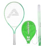 AMA SPORT - AT-X-Green25-7479C - Raqueta de Tenis Junior Verde 25 Pulgadas - Ergonómica - para niños de 9-12 años - Principiantes - Ligera y Robusta