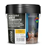 JOVIRA PINTURAS Pintura Mate Cubriente | Colores | Pintura interior-exterior con excelente poder cubriente. (4 Litros, Amarillo Curry)-T