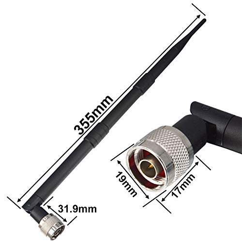 Kaunosta Antena macho 4G LTE 698-960 1710-2700MHZ 5dBi N (pacote com 2) para roteador 4G LTE placa d