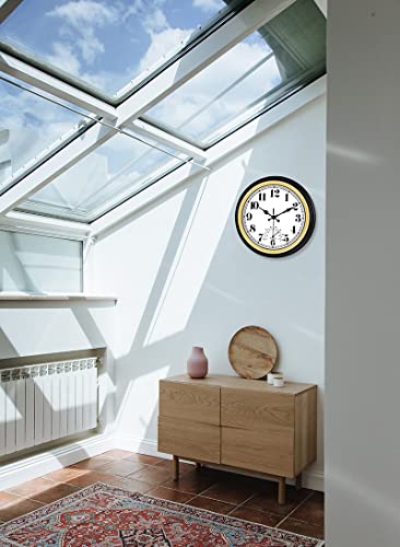 45Min 12 Inch Indoor/Outdoor Retro Round Waterproof Wall Clock With Thermometer, Silent Non Ticking Battery Operated Quality Quartz Wall Clock Home/Patio Decor #TOP4