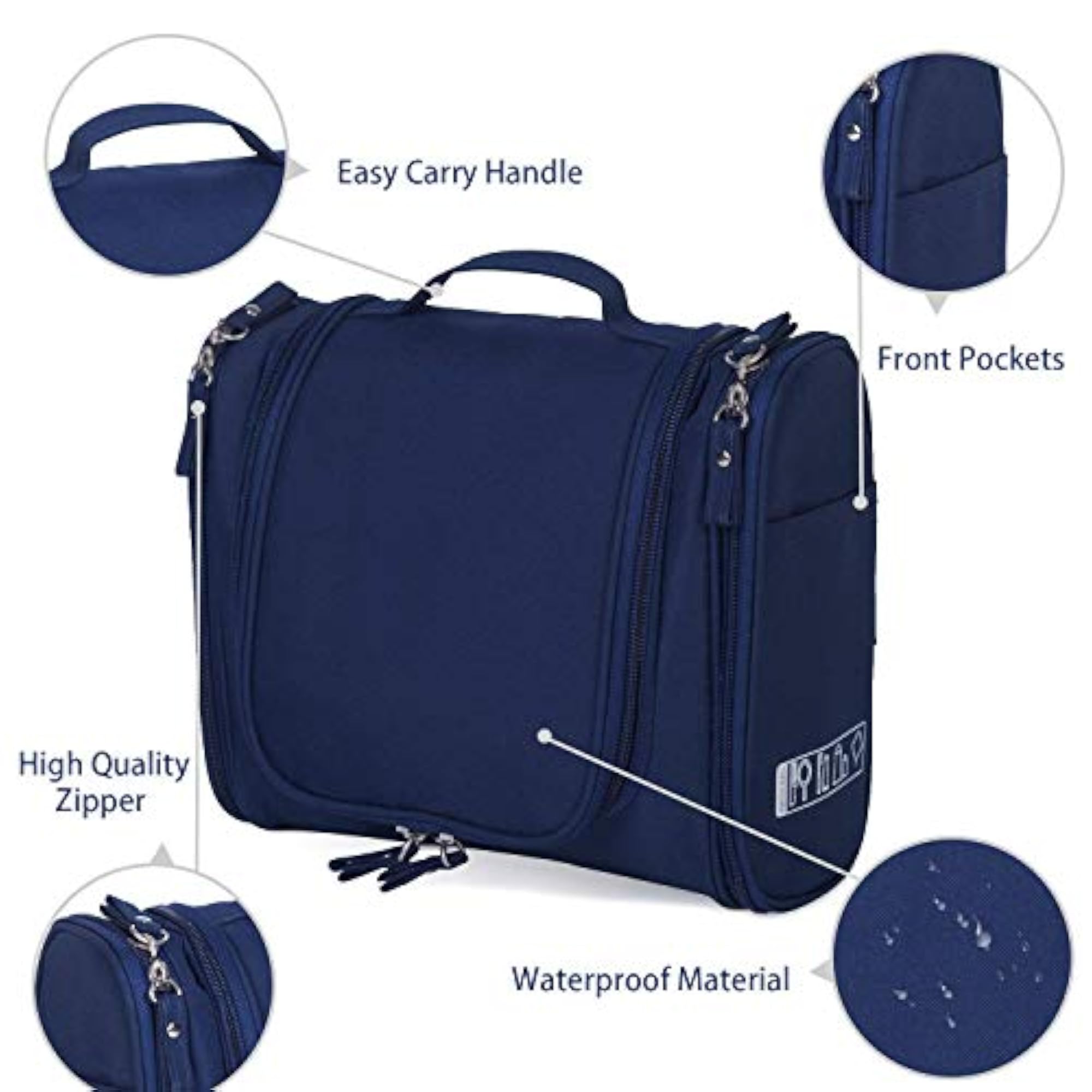 Travel Two Side Pocket Toiletry Bag Extra Large Makeup Cosmetic Bag