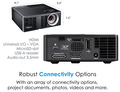 Optoma ML750 WXGA 700 Lumen 3D Ready Portable DLP LED Projector with MHL Enabled HDMI Port, White by Optoma - Used condition - Image 3