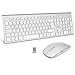 Price comparison product image FENIFOX Wireless Keyboard & Mouse Set, Dual System Switching Ergonomic 2.4G USB QWERTY Full Size UK Layout for Computer PC Laptop Windows Mac (Silver & White)