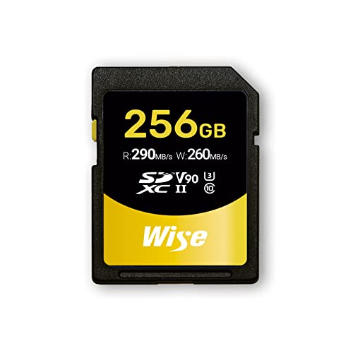 Wise SDXC UHS-II �������[�J�[�h SD-N�V���[�Y 256GB Class10 V90 UHS-II�Ή� �ǎ��290MB/�b�A������260MB/�b