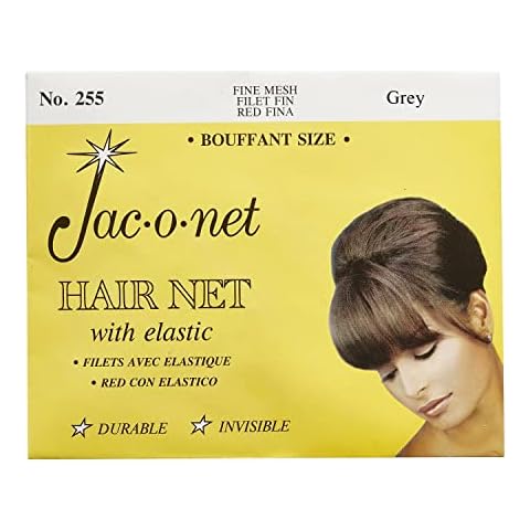 Jac-O-Net Tiny Mesh Hair Net-Bouffant/Large Size, Grey,1 Net Per Pack [Pack of 12] Cover