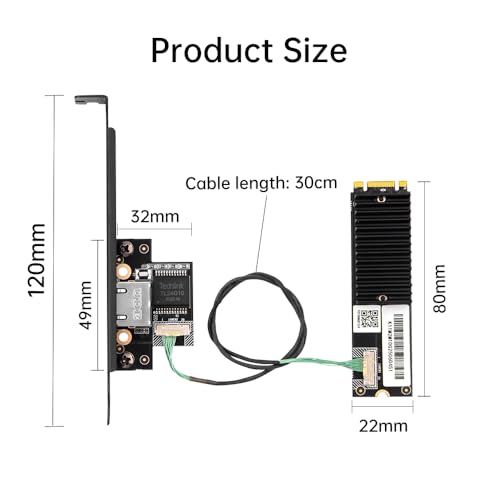 FENVI 10G Ethernet Card 10Gb AQC113 Ethernet Network Adapter M.2 B+M NIC with 10Gbe RJ45 Port, Compatible 5G/2.5G/1G for Windows 10/11, Server & Linux,Marvell AQC113 Controller Support NAS and Desktop - Thumbnail 7