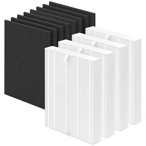 VALZONE AP-1216L Filtre de rechange pour purificateur Coway AP-1216L, comprend 4 filtres principaux et 8 filtres à charbon actif, pièce # AP-1216-FP