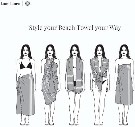 Lane Linen Beach Towel 2 Pack, Oversized Beach Towel 39"x71", Lightweight Beach Essentials for Women, Large Pool Towel, Absorbent & Quick Dry, Sand Free Beach Towel - Plume