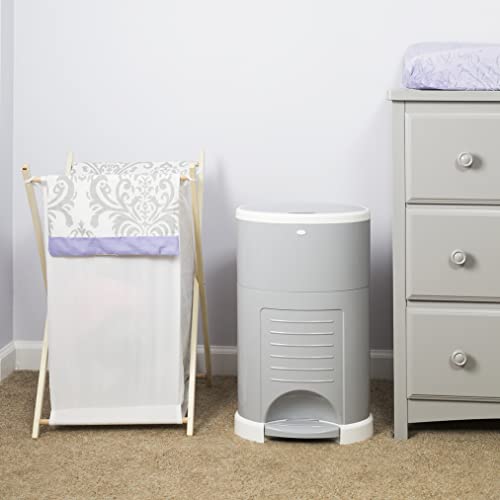 Dekor Classic Hands-Free Diaper Pail | Gray | Easiest To Use | Just Step – Drop – Done | Doesn’t Absorb Odors | 20 Second Bag Change | Most Economical Refill System #TOP1