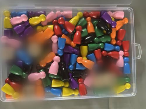 Tokaneit 80 Stück Holzkegel Figuren Bemalt mit 5 Würfel, 8 Farben, für Flugschach, Dame, Holzkegel, Möbel und Dekoration, Partys und Familien