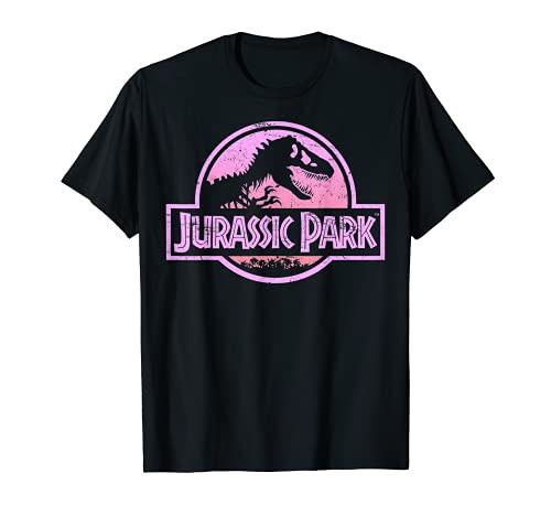 Jurassic Park Retro Neon Pink Logo Graphic T-Shirt