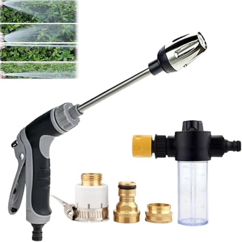 Nettoyeur Haute Pression - 15 Fois Plus Puissant Nettoyeur Haute Pression avec Raccords Et Réservoir De Mousse, Rotation À 360° pour Trois Modes De Pulvérisation, Installation Facile