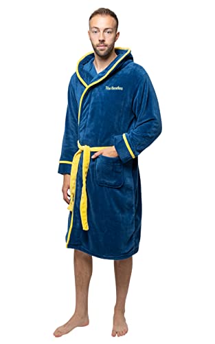 Rock Off The Beatles Bathrobe Yellow Submarine Logo Official Mens Navy Blue Unisex M