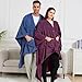 Dgsfmi Wearable Blanket Poncho Cape Wrap for Adult, Cozy Sherpa Fleece Pocketed Shawl TV Throw Blankets for Office and Lounge(Purple,58'' x 64'')