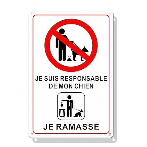 Hivia Panneau Interdiction Crotte Chien Alu – 30x20 cm – Extérieur