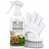 Headstone Cleaner for Graves, Tombstone, Gravestone & Headstone, Removes Dirt, Moss & Other Grime, for Restoring Natural Luster on Granite, Stone, Marble, Slate, Concrete & More, 8.8 oz