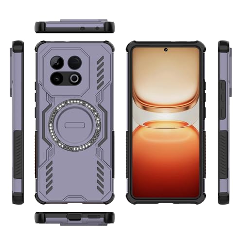 Pzwoxukhov Compatible with Vivo Iqoo Z10 Turbo Pro Case,Compatible with Magsafe,Skeletonized Heat Dissipation Design, Compatible with Vivo Iqoo Z10 Turbo Pro Magnetic Shockproof Phone case Purple