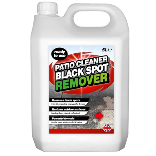 5 Litre Black Spot Remover & Eliminator Ideal For Patio Block Paving Stone Path & Driveways Powers Through Stubborn Dirt & Grime (5 Litres)