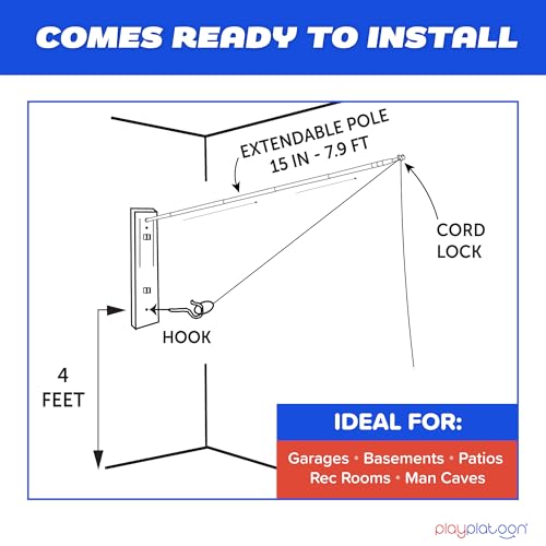 Play Platoon Hook and Ring Game with Extendable Pole & Scoreboard - Ring Toss Game for Adults - Wall Mounted Games for Room, Basement, Garage, Outdoor Patio & Bar Man Cave Decor by Play Platoon - Image 2