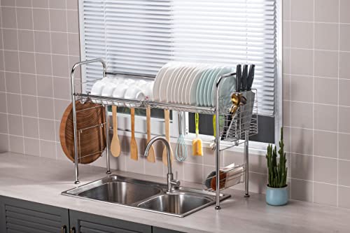 Premium Racks Professional Over The Sink Dish Rack - Fully Customizable - Multipurpose - Large Capacity (Stainless Steel) #TOP3