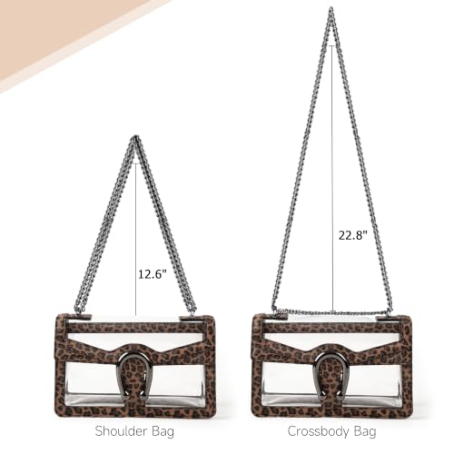 Image of Joryin Women's Stadium Approved Crossbody Bag for Women, Small Clear Bag Shoudler Purse with Chain Strap