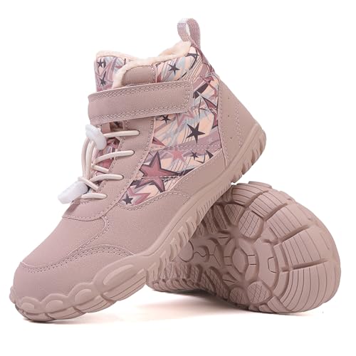 FLIOZY Kids Snow Boots Girls Toddler Winter Shoes Girls Barefoot Stylish Five Toe Cotton Shoes with Plush Lining High Top Hiking Boots for Girls Winter Barefoot Shoes for Toddler Boys2