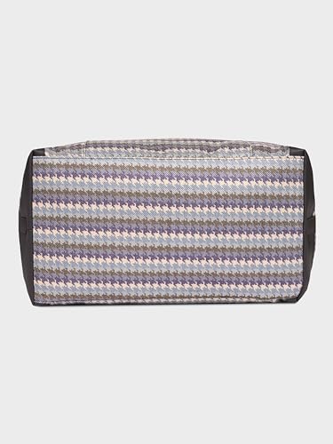 Image of ZOUK Collapsible Duffle Bag for Men and Women | Lightweight Foldable Travel Duffel Bag | Vegan Leather & Handcrafted Fabric | Water-Resistant Lining | 33L Weekend & Short Trip Bag | Bombay Houndstooth