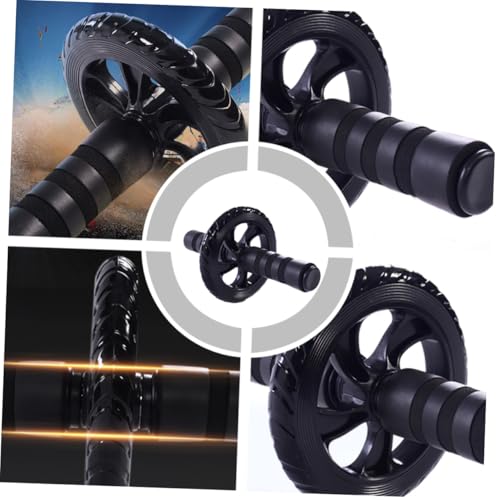 BESPORTBLE Non-slip Ab Roller Wheel with Steel Tube for Home Gym Workout PVC Fitness Equipment to Strengthen and Tone Shoulders Arms Legs Black - Image 4