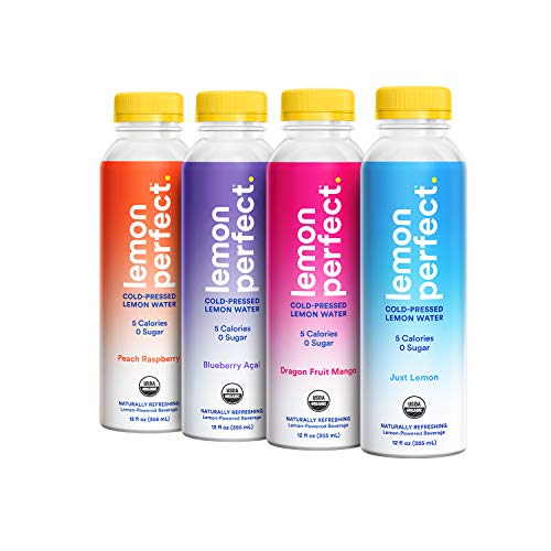 Lemon Perfect, Organic Cold-Pressed Lemon Water, Variety Pack (4-Pack), Full of Flavor, Hydrating Electrolytes, Essential Antioxidants, Zero Sugar, 100% Vitamin C, Keto Certified â€¦