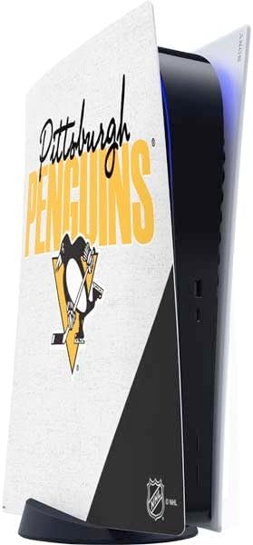 Skinit Decal Gaming Skin Compatible with PS5 Digital Edition Console - Officially Licensed NHL Pittsburgh Penguins Camo Design