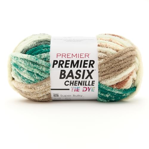 Premier Yarns Basix Chenille Tie Dye, Super Bulky Chenille Yarn, 2180-06 Cosmic Camo