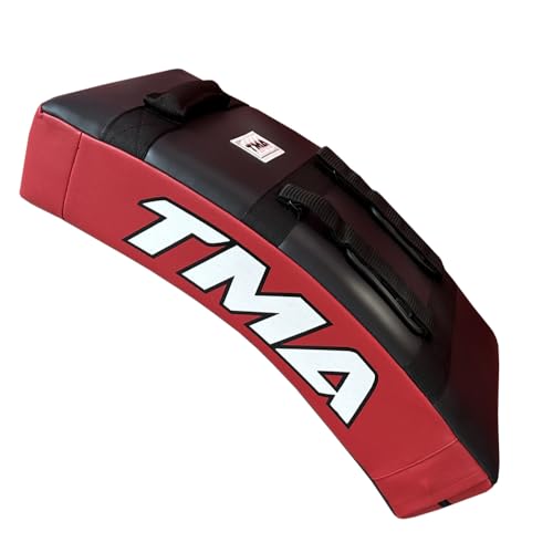 TMA MMA Kick Strike Shield Curved Training Thai Pad Target Focus Boxing Punching Mitts (This is Sold AS Single Item) (Black/Red)
