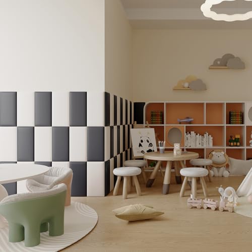 YU LI 3DH 3D-Anti-Kollisions-Wandpolsterung für Kinder, selbstklebend, 4 Stück, schwarzes Kopfteil für Wand, zum Abziehen und Aufkleben des Kopfteils