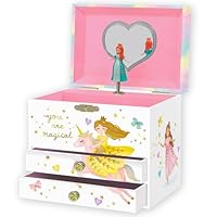 Musical Princess Jewellery Box for Girls - Childrens Music Box, Princess Gifts for Girls, Princess Toys, 17.1 x 13.3 x 15.2 cm