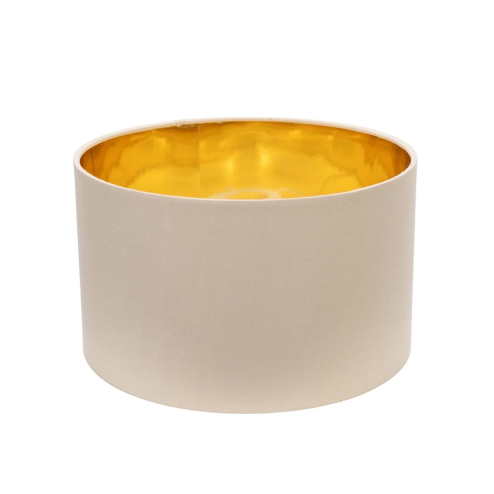 ValueLights | Reni Small Pendant Shade Natural & Gold Inner with Warm White Bulb | Shades, Home Décor & Improvement Essential | Light Bulb Included | 250mm Shade Width