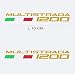 Vulturbike Coppia di Adesivi Scritta Ducati Multistrada 1200 (Oro Metallizzato)