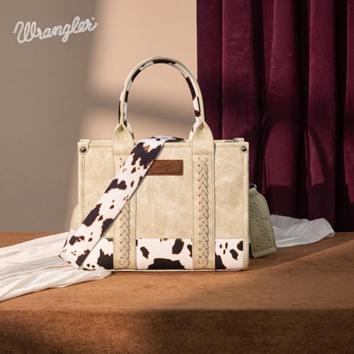 Image of Montana West x Wrangler Tote Bag for Women Western Cow Print Purse Designer Top Handle Handbags