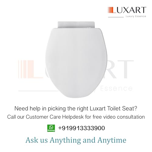 Image of LUXART Toilet Seat Cover 17.9L x 14.5W Inc Indian Commode Oval Seat Cover With Round Edge | EWC Non Soft Close Commode Cover With Installation Kit | PP Western Toilet Cover For Bathroom Commercial Use