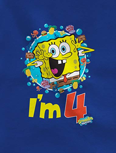 Tstars Official Spongebob - 4th Birthday I'm 4 Toddler Kids T-Shirt 5T Navy2