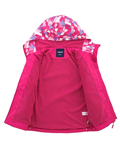 M2C Girls Hooded Color Block Waterproof Fleece Lined Windbreaker Jacket Pink 7/8 #TOP2