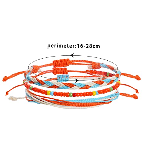 Obmwang 18 Pieces Braided Friendship Bracelet Adjustable Waterproof Handmade Friendship Bracelet Summer Bead Bracelet With A Sliding Knot Closure For Vsco Women Teen Girls #TOP1