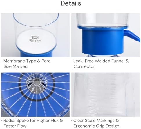 500mL Sterile Disposable Vacuum Filter Units, 0.2μm PES, φ 90mm, 1/PK — 사진 5