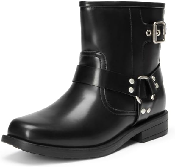 DREAM PAIRS Girls Combat Boots with Side Zipper Ankle Booties Shoes