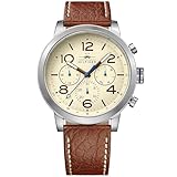 Tommy Hilfiger 1791230 - Reloj análogico de cuarzo con correa de cuero para hombre, color marrón/blanco Roto