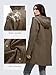 SaphiRose Women's Waterproof Rain Jacket with Fleece Lining Hooded Windbreaker Long Warm Outdoor Softshell Coat (Olive Green, M)