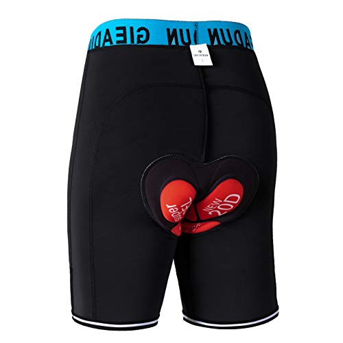 GIEADUN Hombre Pantalones Cortos de Bicicleta Shorts de Ciclismo Hombre con 20D Acolchado MTB Ciclismo Pantalones Cortos Ropa Interior de Bicicleta estáticas (Negro, M)